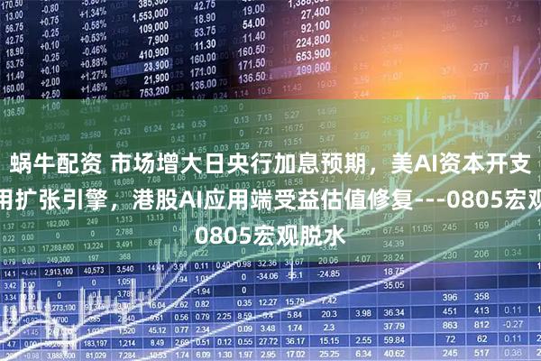 蜗牛配资 市场增大日央行加息预期，美AI资本开支成信用扩张引擎，港股AI应用端受益估值修复---0805宏观脱水